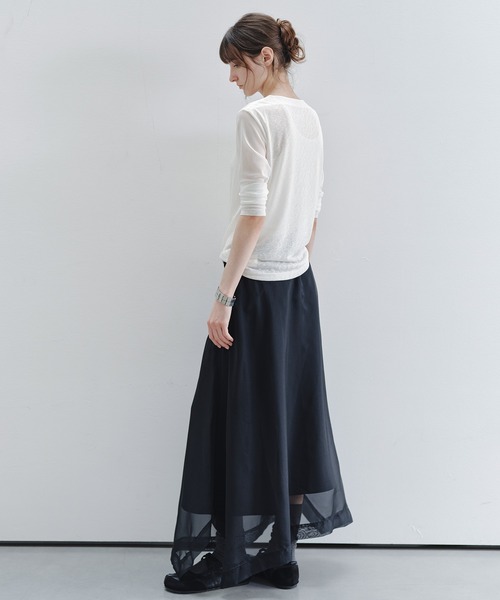 tageechita(タジチタ)の「【tageechita】ドレープデザイン シアートップス(Tシャツ/カットソー・レディース・アイボリー/グレー・L/M/S)」の19枚目の写真