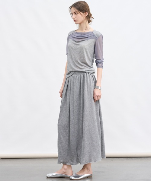 tageechita(タジチタ)の「【tageechita】ドレープデザイン シアートップス(Tシャツ/カットソー・レディース・アイボリー/グレー・L/M/S)」の22枚目の写真