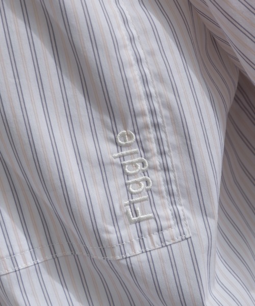 Figgle（フィグル）の「マルチストライプ 裾ドロスト クロップドシャツ（Tシャツ/カットソー・レディース・オフホワイト/ブルー・FREE）」の14枚目の写真