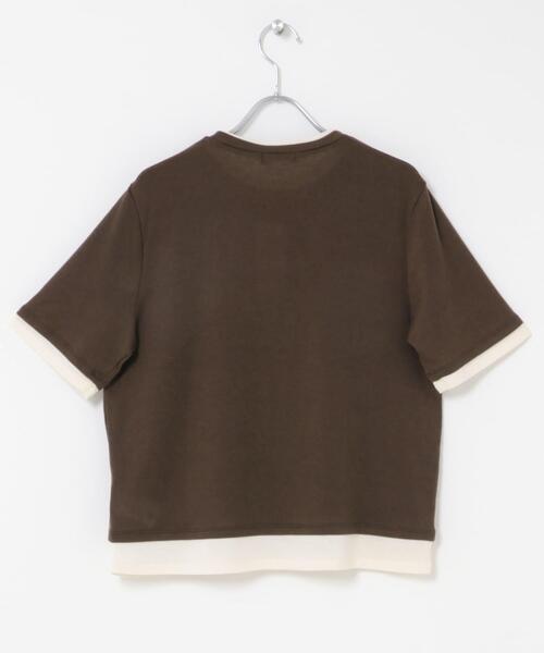 FORK&SPOON（フォークアンドスプーン）の「FORK&SPOON　レイヤードTシャツ（Tシャツ/カットソー・レディース・グレー/ブラウン・1）」の10枚目の写真