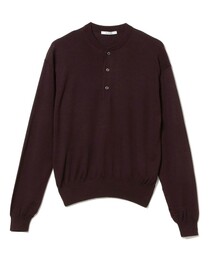 【別注】SLOANE / 14ゲージ ウール ヘンリーネック ニット
