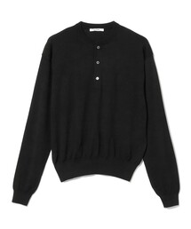 【別注】SLOANE / 14ゲージ ウール ヘンリーネック ニット