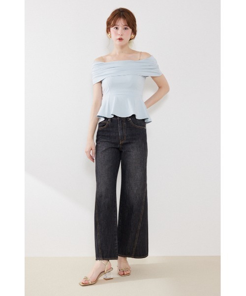 rienda(リエンダ)の「リボンディティールトップス 夏服(Tシャツ/カットソー・レディース・ライトピンク/ライトブルー/ブラック・FREE)」の10枚目の写真
