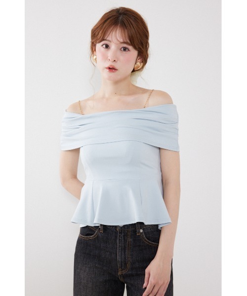 rienda(リエンダ)の「リボンディティールトップス 夏服(Tシャツ/カットソー・レディース・ライトピンク/ライトブルー/ブラック・FREE)」の13枚目の写真
