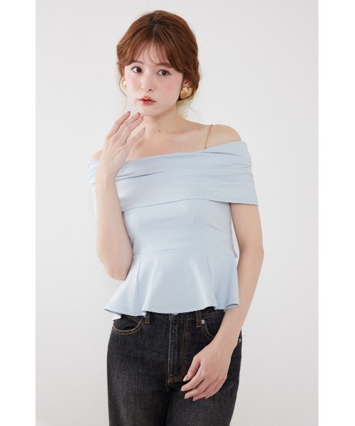 rienda(リエンダ)の「リボンディティールトップス 夏服(Tシャツ/カットソー・レディース・ライトピンク/ライトブルー/ブラック・FREE)」の14枚目の写真