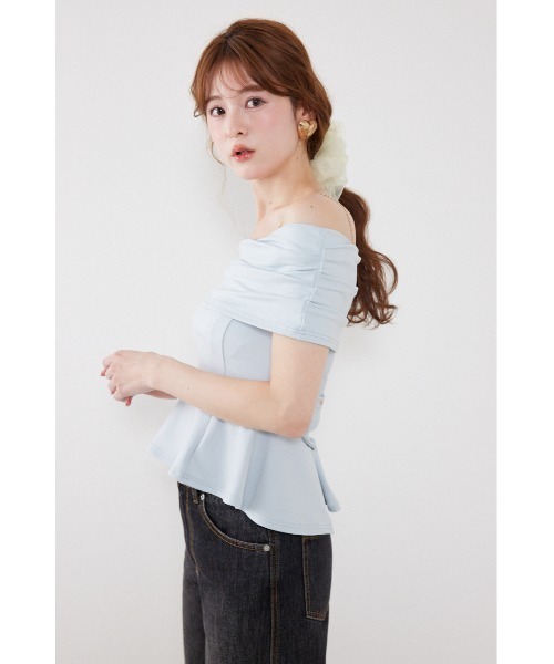rienda(リエンダ)の「リボンディティールトップス 夏服(Tシャツ/カットソー・レディース・ライトピンク/ライトブルー/ブラック・FREE)」の15枚目の写真