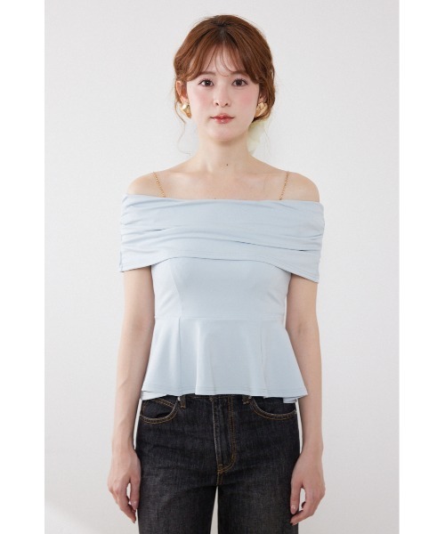 rienda(リエンダ)の「リボンディティールトップス 夏服(Tシャツ/カットソー・レディース・ライトピンク/ライトブルー/ブラック・FREE)」の16枚目の写真