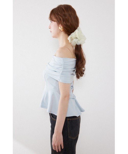 rienda(リエンダ)の「リボンディティールトップス 夏服(Tシャツ/カットソー・レディース・ライトピンク/ライトブルー/ブラック・FREE)」の17枚目の写真