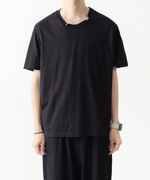 VEIN (ヴェイン)の「100/3 スエードジャージー ピアスド S/S TEE / 100/3 SUEDE JERSEY PIERCED S/S TEE(Tシャツ/カットソー・メンズ・ブラック/ライトブラウン/ホワイト・3/2/1)」の2枚目の写真
