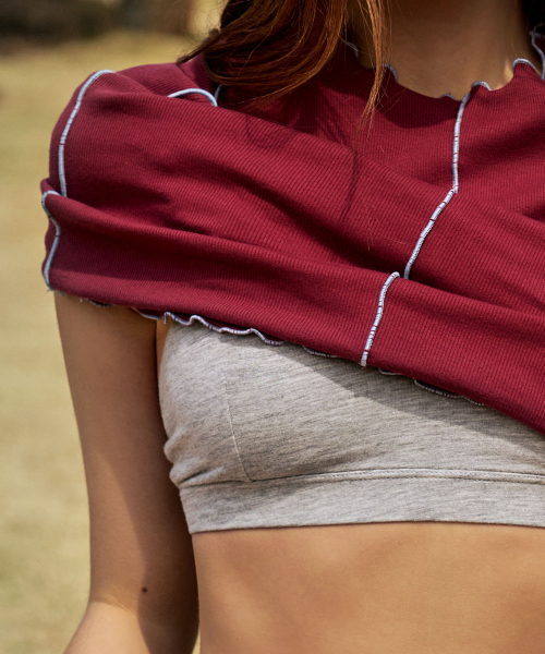DEVIWEAR(デヴィウェア)の「シアリングVネックブラトップ DEVI-TS0059-メランジグレー(チューブトップ・レディース・ミックスグレー・SMALL/MEDIUM/LARGE)」の2枚目の写真
