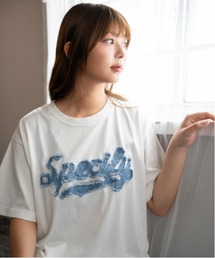 《ダメージデニムロゴ》Ｔシャツ／ストリート×Y2K／春夏／全3色