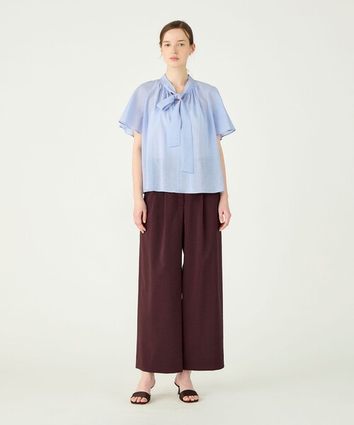 BALLSEY(ボールジィ)の「クールローン フリルボウタイブラウス(シャツ/ブラウス・レディース・ネイビー/ライトパープル・36)」の4枚目の写真
