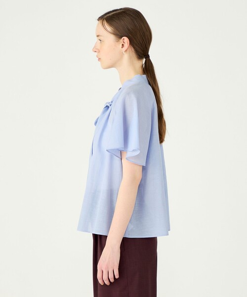 BALLSEY(ボールジィ)の「クールローン フリルボウタイブラウス(シャツ/ブラウス・レディース・ネイビー/ライトパープル・36)」の6枚目の写真