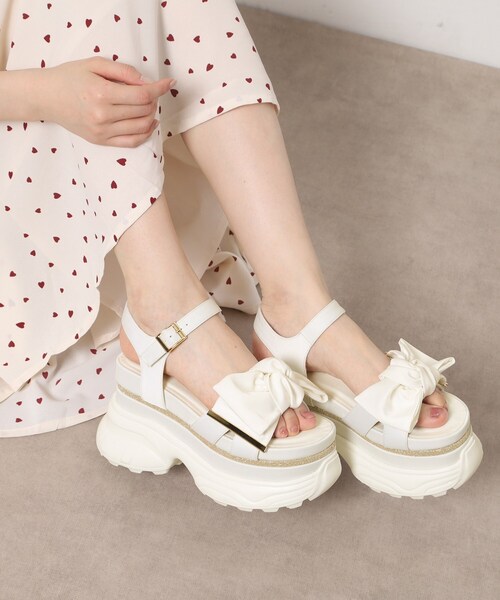 SPORTS SANDAL COLLECTION】グリッターラインリボンスポサン（サンダル