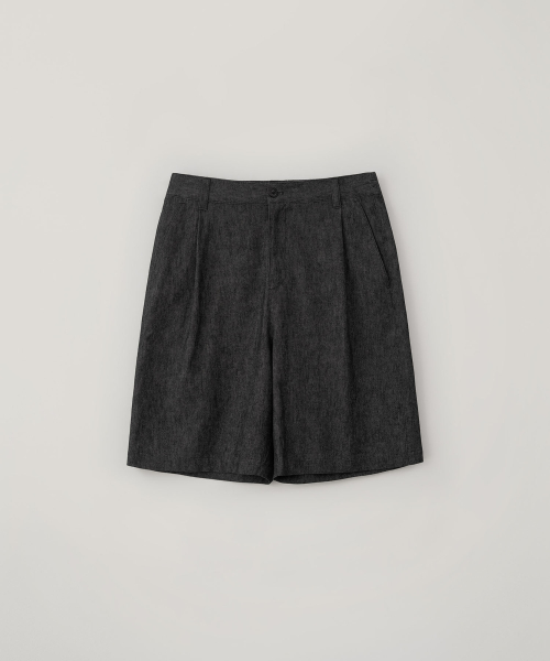 BLANKROOM(ブランクルーム)の「ハンクリネンバンディングショーツ_ダスティブラック(その他パンツ・メンズ・その他・1/2/3)」の1枚目の写真