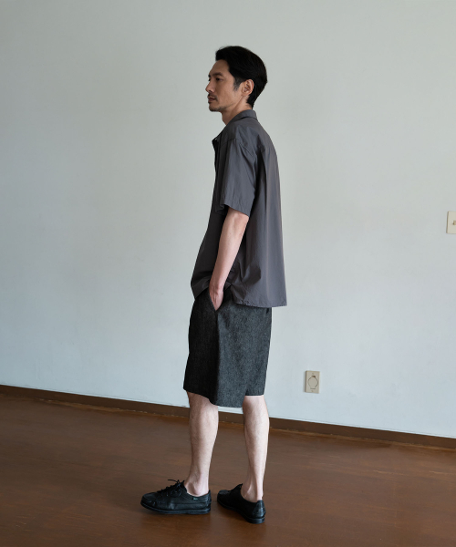 BLANKROOM(ブランクルーム)の「ハンクリネンバンディングショーツ_ダスティブラック(その他パンツ・メンズ・その他・1/2/3)」の3枚目の写真