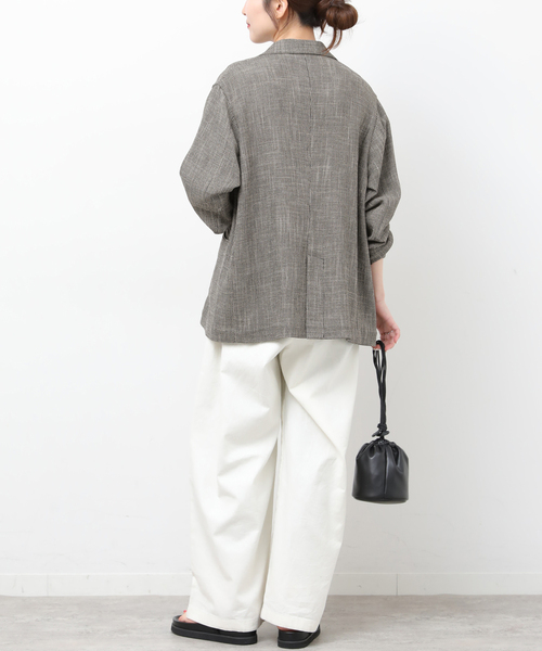 JOURNAL STANDARD relume（ジャーナルスタンダード　レリューム）の「《追加》［防シワ/手洗い可］ドライスラブテーラードジャケット（テーラードジャケット・レディース・ブラック/ブラック系その他・FREE）」の14枚目の写真