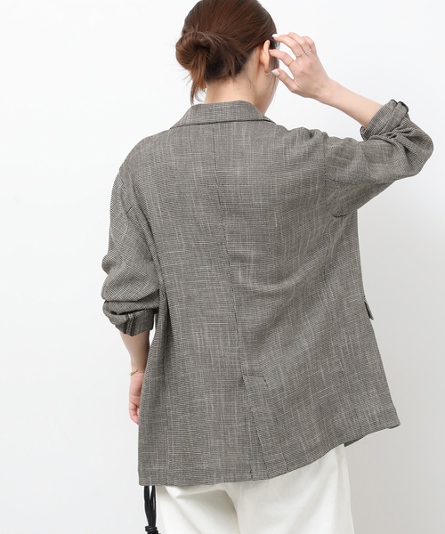 JOURNAL STANDARD relume（ジャーナルスタンダード　レリューム）の「《追加》［防シワ/手洗い可］ドライスラブテーラードジャケット（テーラードジャケット・レディース・ブラック/ブラック系その他・FREE）」の18枚目の写真