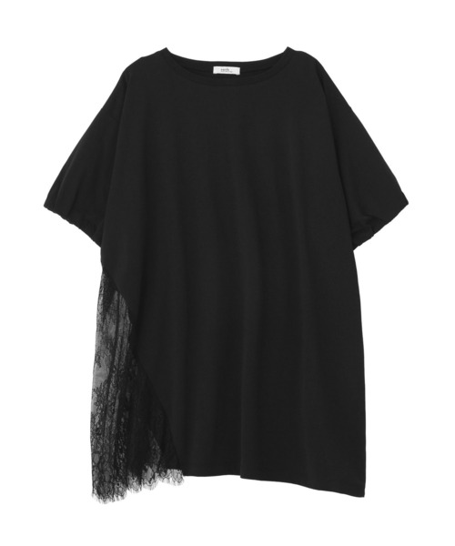 earth music&ecology(アースミュージックアンドエコロジー)の「アシメレースビッグTシャツ(Tシャツ/カットソー・レディース・ブラック/オフホワイト・FREE)」の13枚目の写真