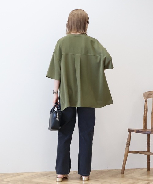 AMERICAN HOLIC(アメリカンホリック)の「【WEB限定】ミリタリーWポケットスキッパーシャツ(シャツ/ブラウス・レディース・カーキ/ブラック/グレイッシュベージュ/ブラウン・M/L)」の18枚目の写真
