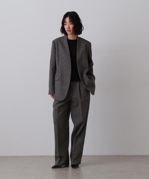 YLEVE(イレーヴ)の「YLEVE / WOOL LINEN COLLARLESS JACKET(テーラードジャケット・レディース・グレー・0/1)」の2枚目の写真