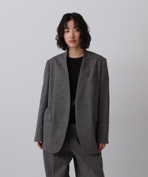 YLEVE(イレーヴ)の「YLEVE / WOOL LINEN COLLARLESS JACKET(テーラードジャケット・レディース・グレー・0/1)」の3枚目の写真