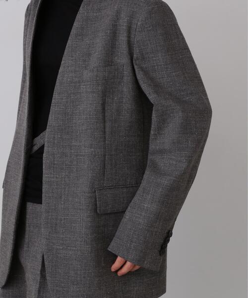 YLEVE(イレーヴ)の「YLEVE / WOOL LINEN COLLARLESS JACKET(テーラードジャケット・レディース・グレー・0/1)」の6枚目の写真