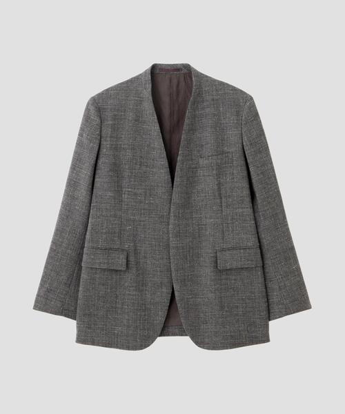 YLEVE(イレーヴ)の「YLEVE / WOOL LINEN COLLARLESS JACKET(テーラードジャケット・レディース・グレー・0/1)」の11枚目の写真
