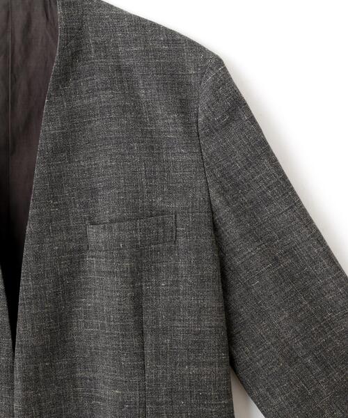 YLEVE(イレーヴ)の「YLEVE / WOOL LINEN COLLARLESS JACKET(テーラードジャケット・レディース・グレー・0/1)」の13枚目の写真
