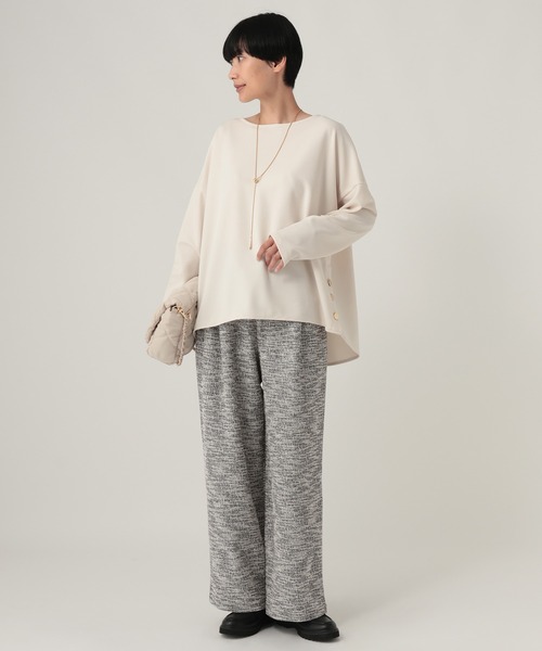 Elura（エルーラ）の「カットツイードワイドパンツ/1055346（その他パンツ・レディース・グレー系その他/オフホワイト・MEDIUM/SMALL）」の4枚目の写真