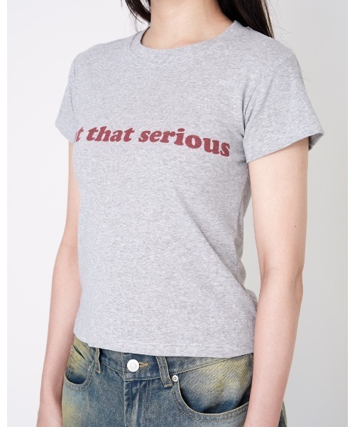 YOOU(ユー)の「MESSAGE TEE(Tシャツ/カットソー・レディース・ホワイト/グレー・FREE)」の4枚目の写真