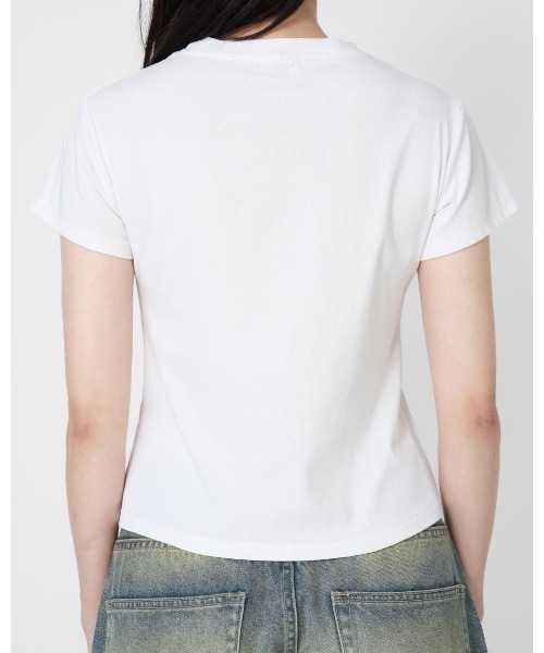 YOOU(ユー)の「MESSAGE TEE(Tシャツ/カットソー・レディース・ホワイト/グレー・FREE)」の9枚目の写真