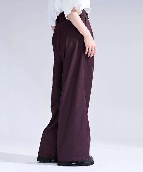 Ellno Loset(エルノロゼット)の「トグルロックタックワイドパンツ/SETUP対応(スラックス・メンズ・ブラック/ワインレッド・SMALL/X-SMALL/LARGE/MEDIUM)」の20枚目の写真