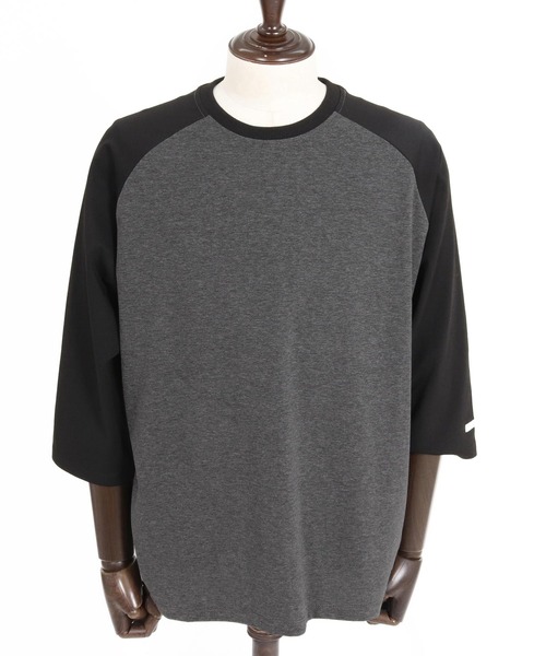 GLIMCLAP(グリムクラップ)の「mlt5758-Smooth Jersey 3-4 Sleeve Raglan T-shirt 7分袖ラグランTシャツ(211-020-gla-cg)(Tシャツ/カットソー・メンズ・チャコールグレー×ブラック/ホワイト×ブラック/ネイビー系・S/L/M)」の10枚目の写真