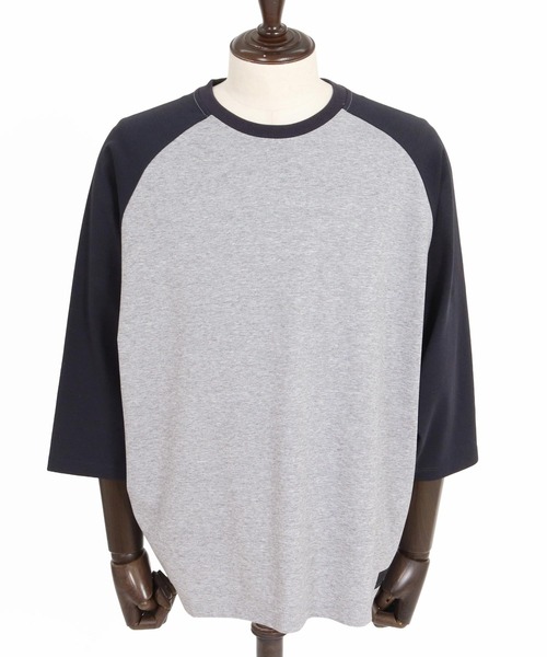 GLIMCLAP(グリムクラップ)の「mlt5758-Smooth Jersey 3-4 Sleeve Raglan T-shirt 7分袖ラグランTシャツ(211-020-gla-cg)(Tシャツ/カットソー・メンズ・チャコールグレー×ブラック/ホワイト×ブラック/ネイビー系・S/L/M)」の11枚目の写真