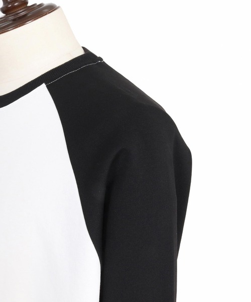 GLIMCLAP(グリムクラップ)の「mlt5758-Smooth Jersey 3-4 Sleeve Raglan T-shirt 7分袖ラグランTシャツ(211-020-gla-cg)(Tシャツ/カットソー・メンズ・チャコールグレー×ブラック/ホワイト×ブラック/ネイビー系・S/L/M)」の15枚目の写真