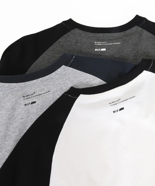 GLIMCLAP(グリムクラップ)の「mlt5758-Smooth Jersey 3-4 Sleeve Raglan T-shirt 7分袖ラグランTシャツ(211-020-gla-cg)(Tシャツ/カットソー・メンズ・チャコールグレー×ブラック/ホワイト×ブラック/ネイビー系・S/L/M)」の22枚目の写真