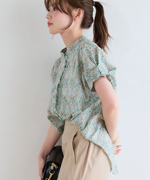 le.coeur blanc（ルクールブラン）の「【日本製】リバティタックスリーブフリルブラウス（シャツ/ブラウス・レディース・グリーン系その他・38）」の5枚目の写真