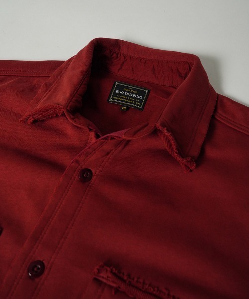 EGO TRIPPING(エゴトリッピング)の「ms6590-SWEAT OVER SHIRTS スウェットシャツ(616754)(シャツ/ブラウス・メンズ・チャコール/グレー/レッド/ブラック・46/48)」の8枚目の写真