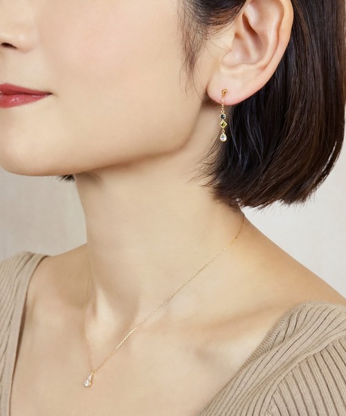 TAKE-UP(テイクアップ)の「【 Palette】SV ブルートパーズ×ペリドットチャーム(ピアス(両耳用)・レディース・イエローゴールド・FREE)」の4枚目の写真