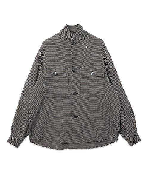 CULLNI（クルニ）の「Mix Yarn Mesh Notched Lapel Shirt Blouson（ブルゾン・メンズ・ブラック系/ブルー系/ベージュ系・2/1/0）」の6枚目の写真