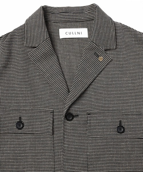 CULLNI（クルニ）の「Mix Yarn Mesh Notched Lapel Shirt Blouson（ブルゾン・メンズ・ブラック系/ブルー系/ベージュ系・2/1/0）」の7枚目の写真