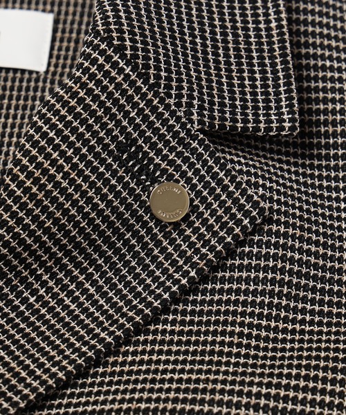 CULLNI（クルニ）の「Mix Yarn Mesh Notched Lapel Shirt Blouson（ブルゾン・メンズ・ブラック系/ブルー系/ベージュ系・2/1/0）」の8枚目の写真