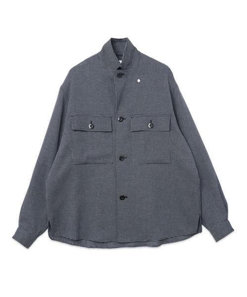 CULLNI（クルニ）の「Mix Yarn Mesh Notched Lapel Shirt Blouson（ブルゾン・メンズ・ブラック系/ブルー系/ベージュ系・2/1/0）」の13枚目の写真