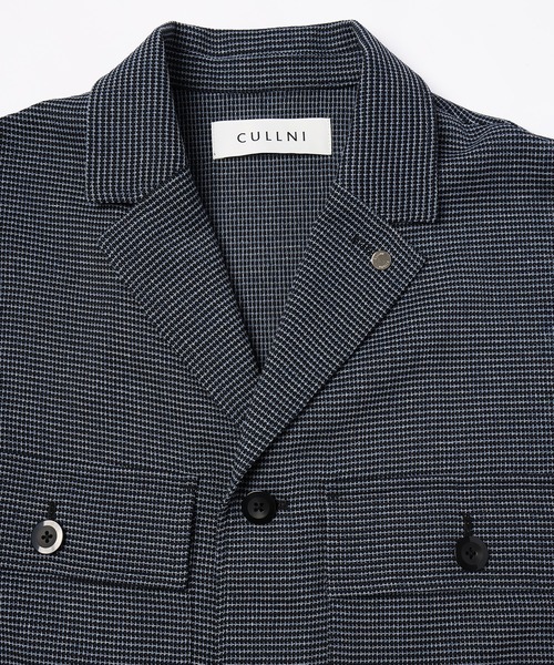 CULLNI（クルニ）の「Mix Yarn Mesh Notched Lapel Shirt Blouson（ブルゾン・メンズ・ブラック系/ブルー系/ベージュ系・2/1/0）」の14枚目の写真