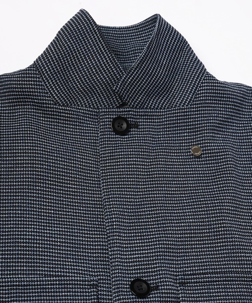 CULLNI（クルニ）の「Mix Yarn Mesh Notched Lapel Shirt Blouson（ブルゾン・メンズ・ブラック系/ブルー系/ベージュ系・2/1/0）」の16枚目の写真