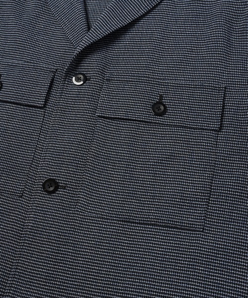 CULLNI（クルニ）の「Mix Yarn Mesh Notched Lapel Shirt Blouson（ブルゾン・メンズ・ブラック系/ブルー系/ベージュ系・2/1/0）」の17枚目の写真