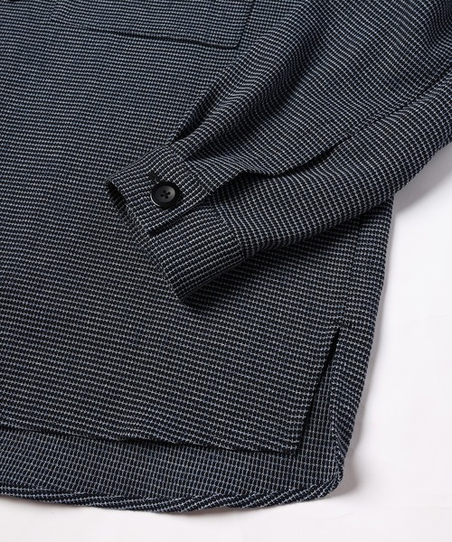 CULLNI（クルニ）の「Mix Yarn Mesh Notched Lapel Shirt Blouson（ブルゾン・メンズ・ブラック系/ブルー系/ベージュ系・2/1/0）」の18枚目の写真