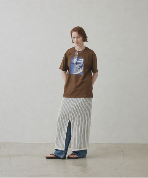 uchi.(ウチ)の「グラフィックデザインプリント半袖Tシャツ(Tシャツ/カットソー・レディース・ブラウン/オフホワイト/サックスブルー・FREE)」の4枚目の写真