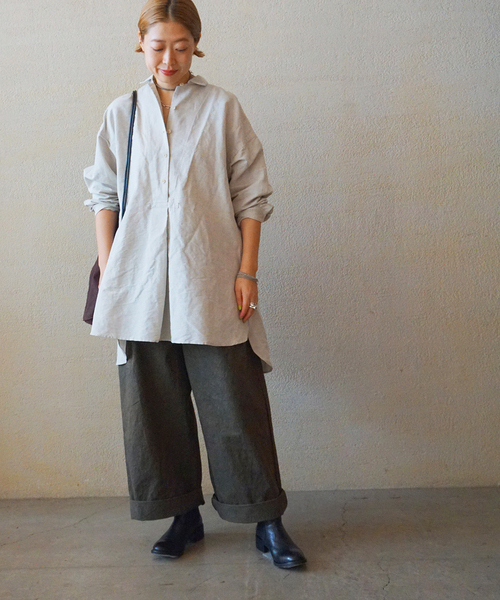 JOURNAL STANDARD LUXE(ジャーナルスタンダード ラックス)の「CLウェザー ワークシャツ(シャツ/ブラウス・レディース・ブラック/アイボリー・FREE)」の10枚目の写真